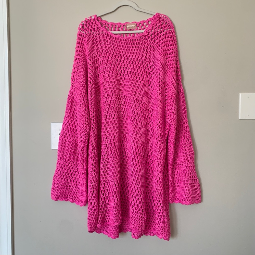 Show Me Your Mumu Pink Paula Pullover Crochet Coverup Size XXL